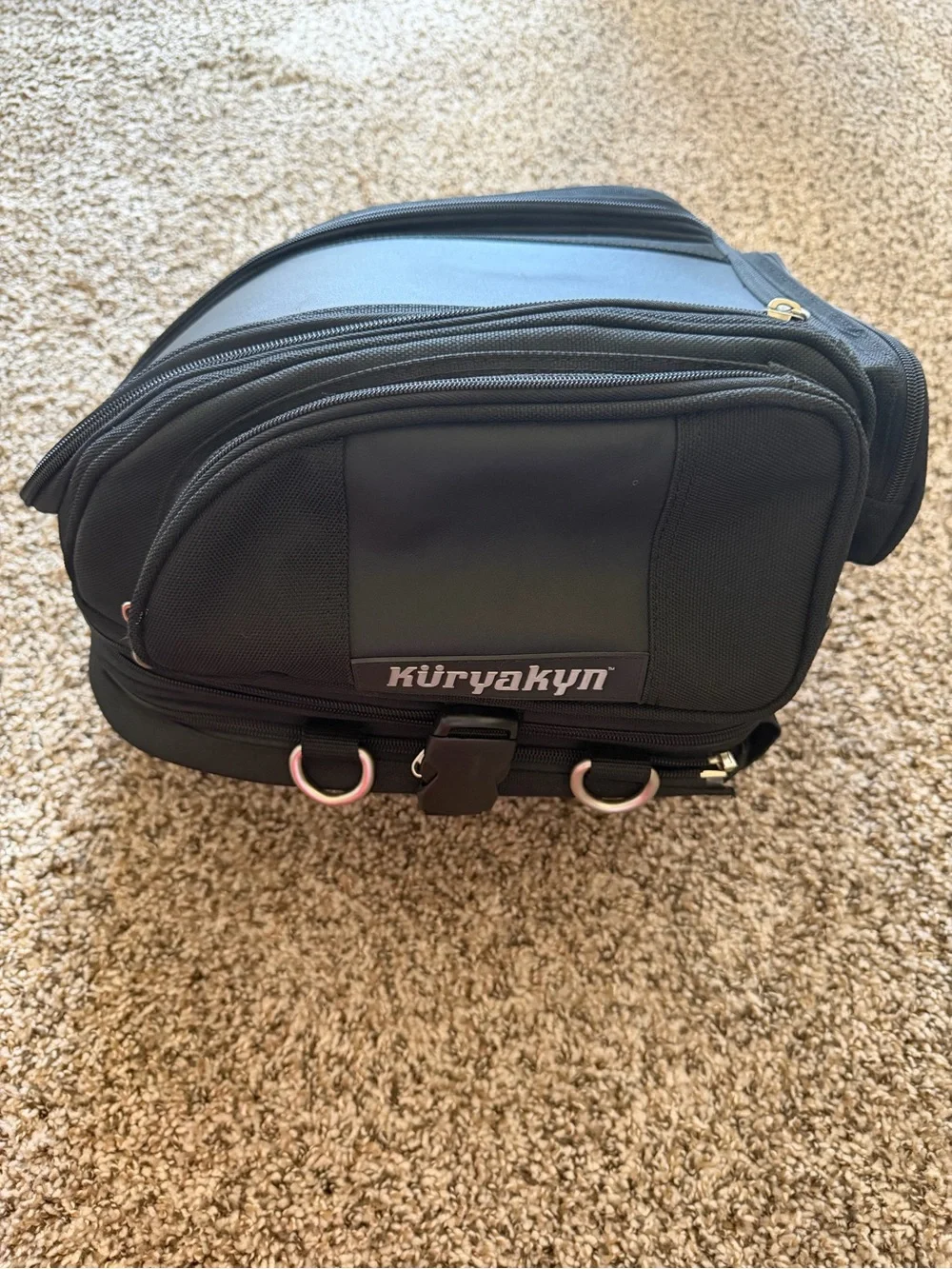 Kuryakyn Mini Gran Tour Motorcycle Bag 4147 Backpack Sissy Bar Black Expandable